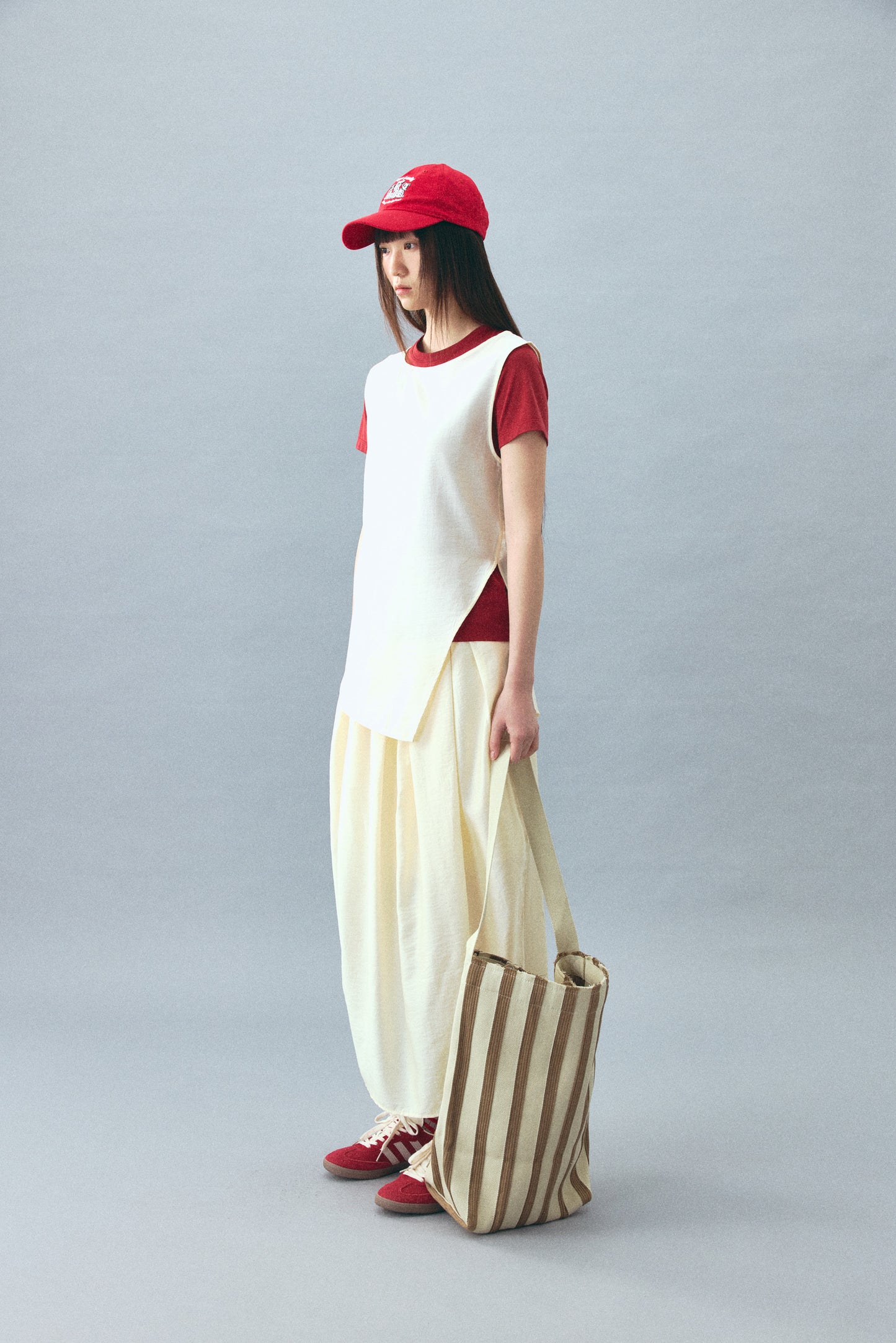 Refined bud-like elastic pleated waist skirt