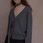 100% wool loose fit V-neck cardigan with a tie | 8 color