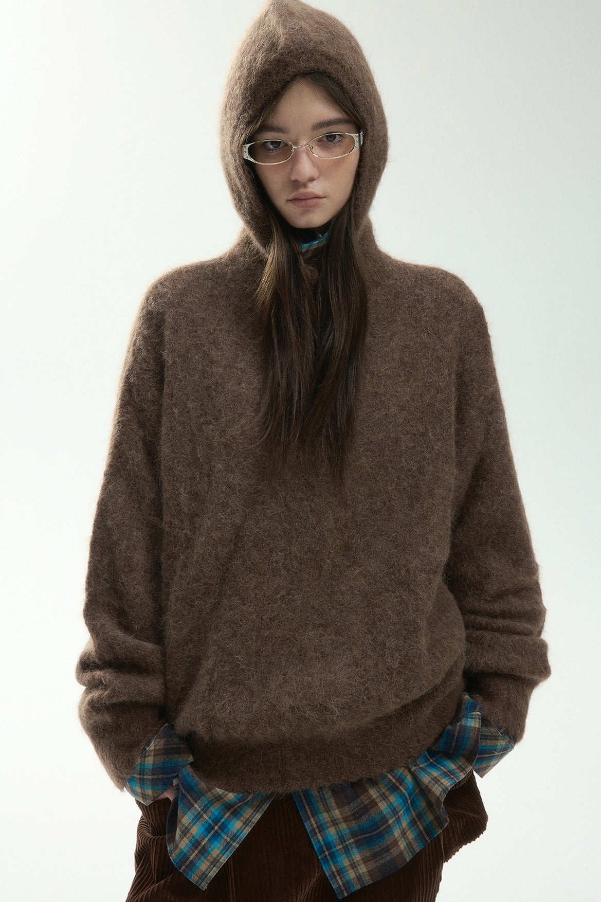 Alpaca blend plush long-haired hoodie sweater | 3 color