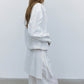 Cotton blend cropped elastic waist shirt jacket | 3 color