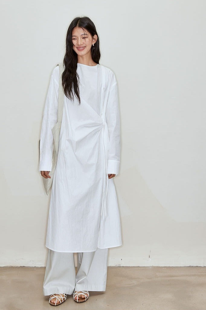 Cotton blend everyday-ease shirt dress | 2 color