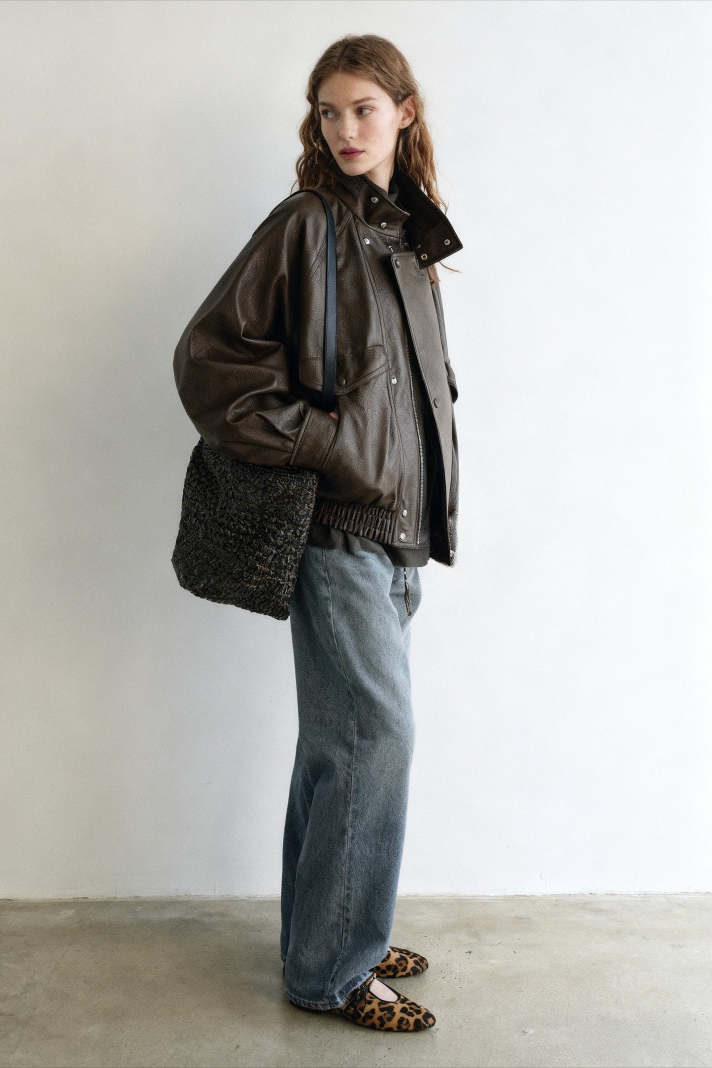 Relaxed fit stand collar jacket | 2 color