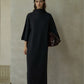 Wool blend straight back ribbon dress | 3 color
