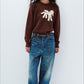 100% sheep wool horse pattern pullover sweater | 3 color