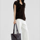 Wool blend long-hair soft V-neck vest | 3 color