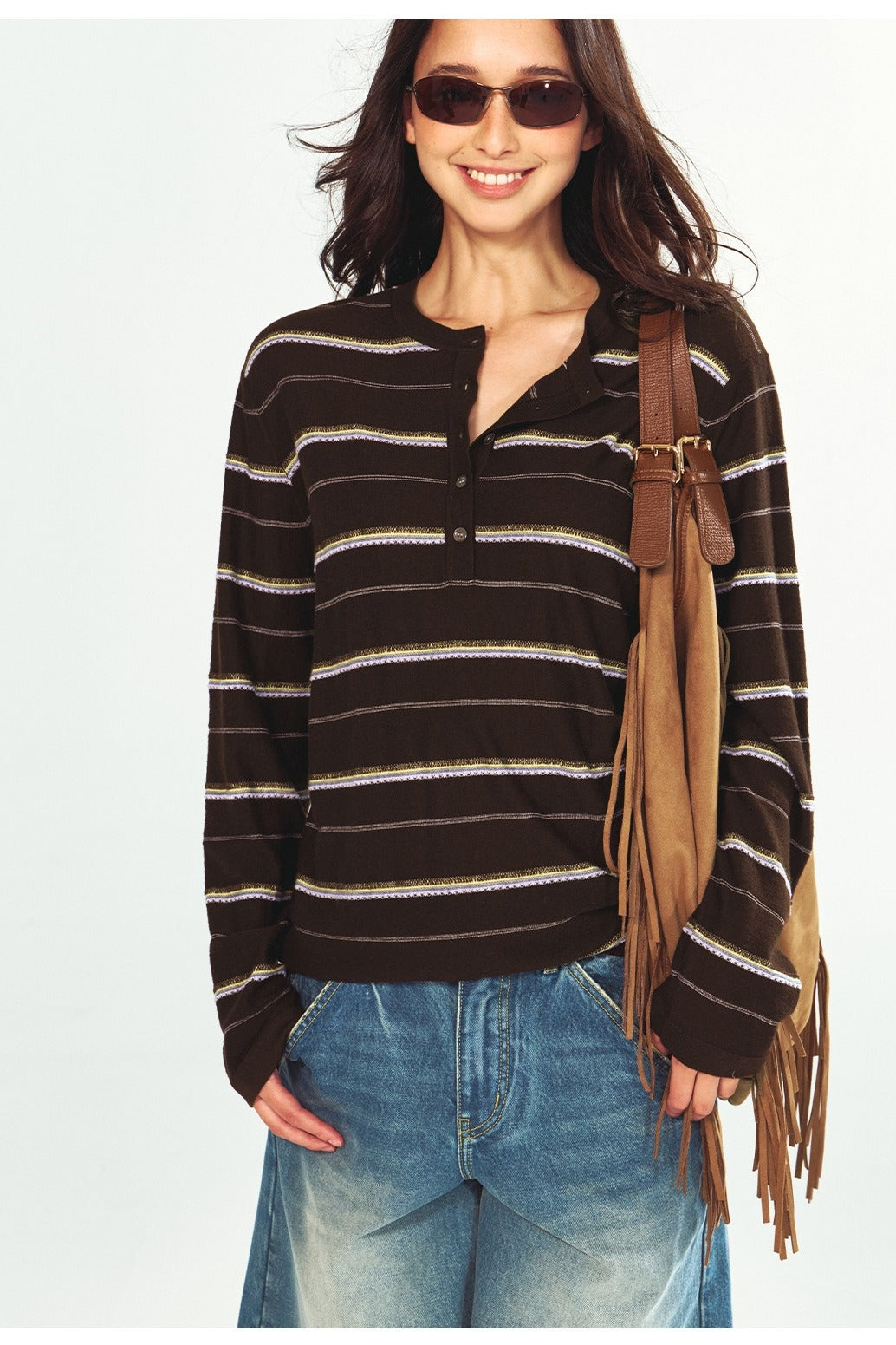 Wool-blend relaxed color-block knitwear | 3 color