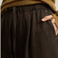 Elastic waistband wide leg straight pants | 3 color