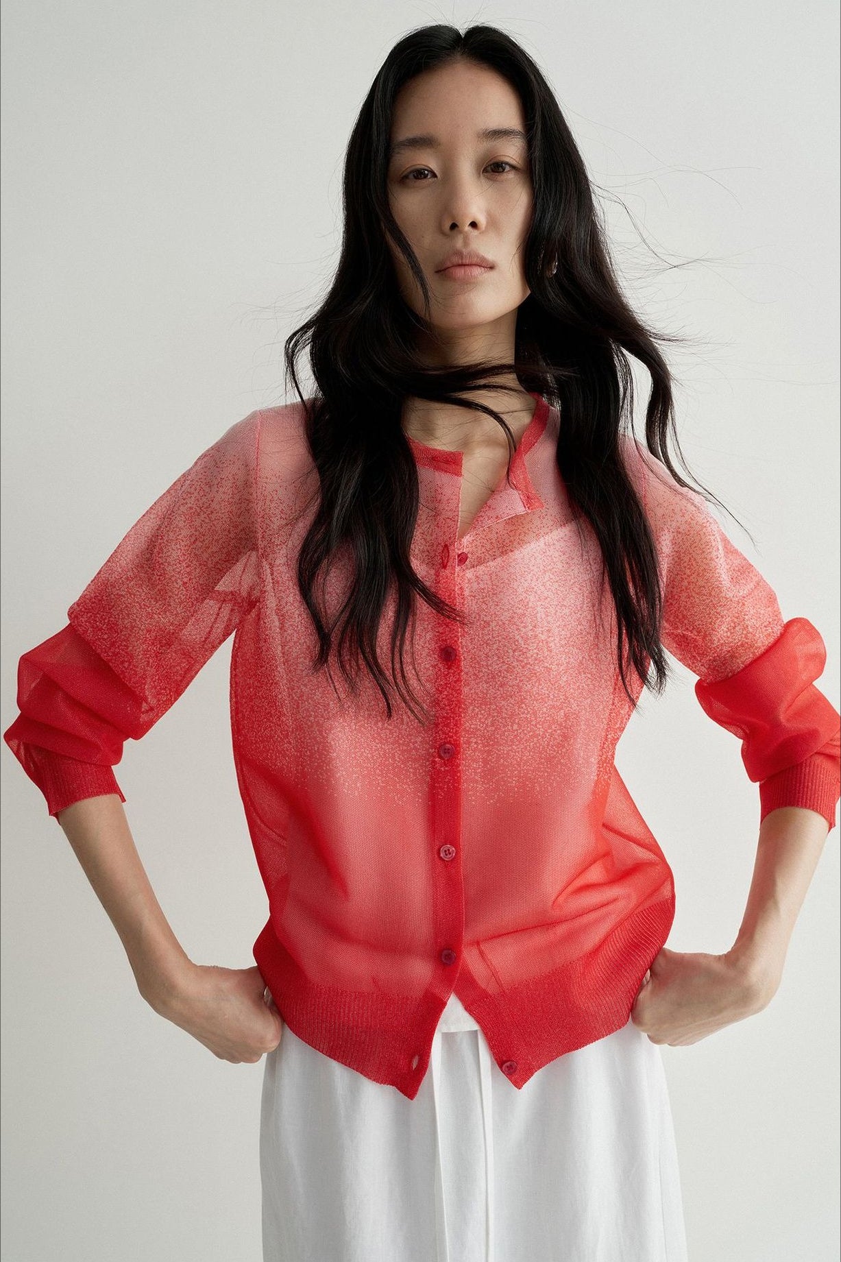 Gradient sheer lightweight cardigan | 3 color