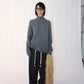 Wool blend relaxed high-neck sweater | 3 color