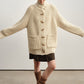 Chunky knit horn buttons mid-length cardigan | 4 color