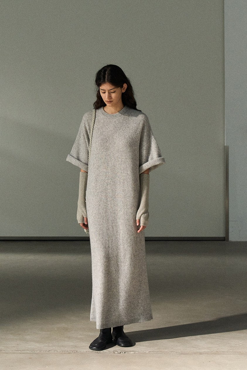 Ultra-relaxed oversized wool-yark dress | 4 color