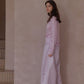 Cotton blend strong silhouette cocoon shape loose pants | 4 color