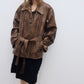 PU-coated vintage-look jacket with e belt | 3 color