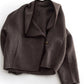 Wool-silk-alpaca relaxed fit large lapel jacket | 2 color