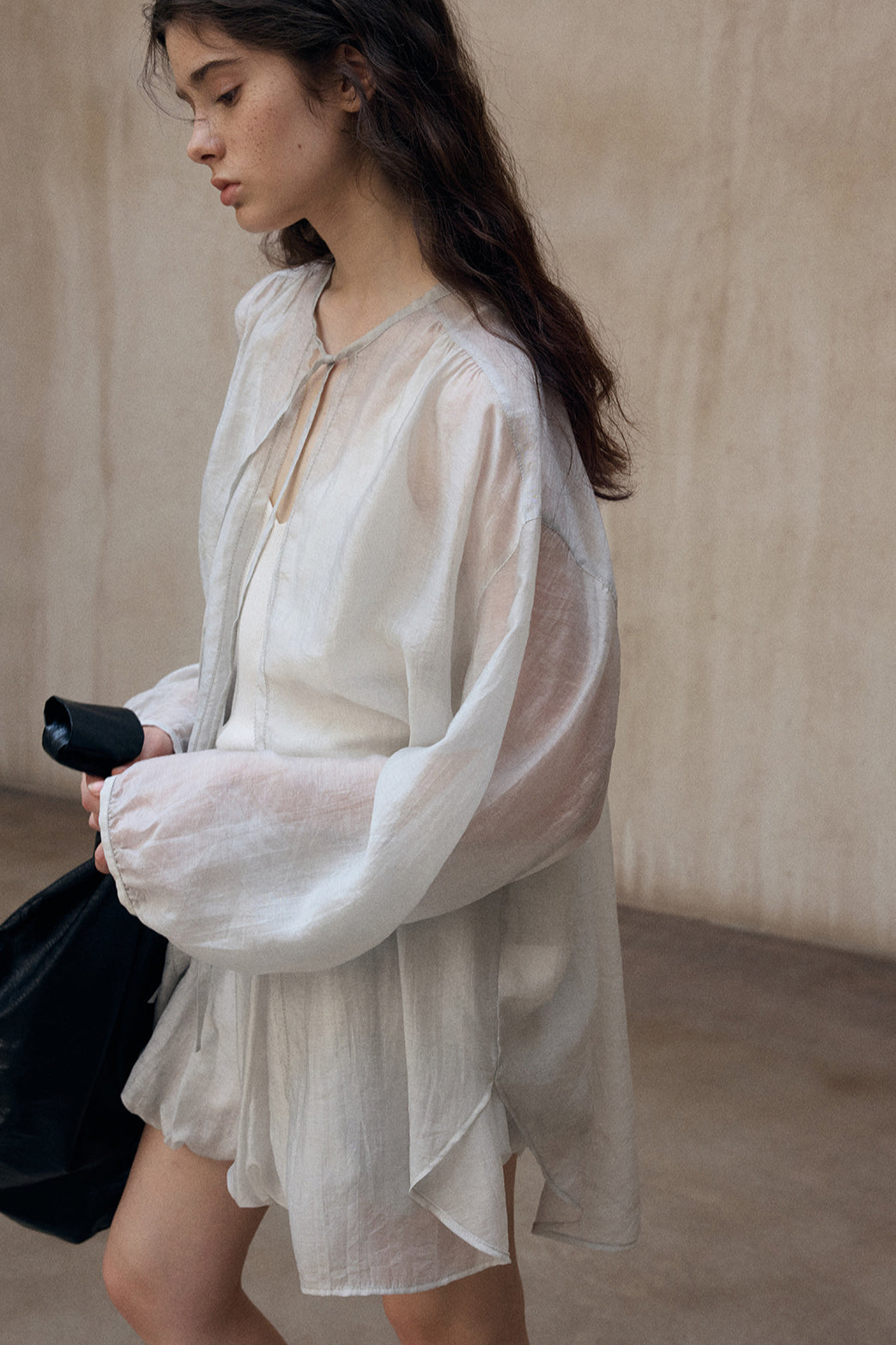 Lyocell blend sheer lightweight airy top | 4 color