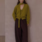 100% wool loose fit V-neck cardigan with a tie | 8 color