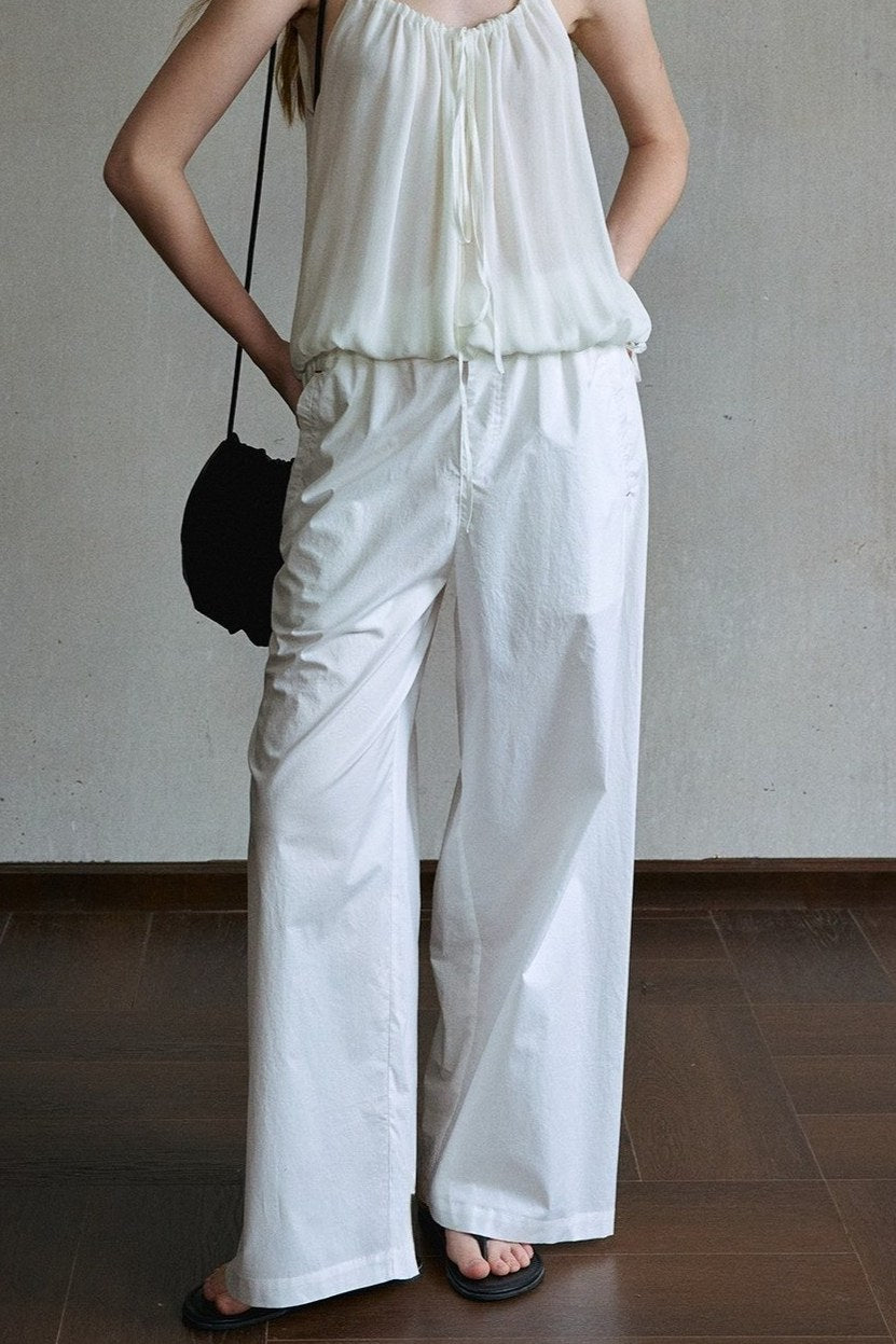 Mercerized cotton straight-leg trousers | 3 color