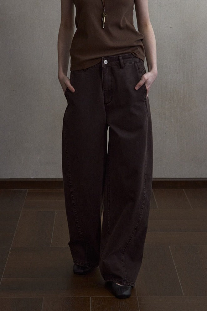 Vaqueros 100 % algodón con corte cimitarra | 2 colores