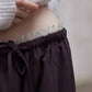 Cotton blend cocoon shape lace waist loose pants | 5 color