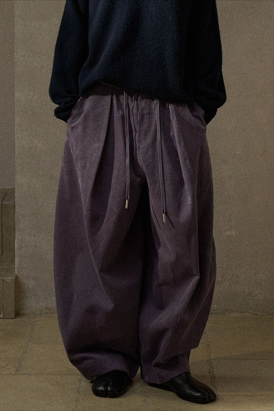 Pantalones de pana de pernera extra ancha de mezcla de algodón | 4 colores