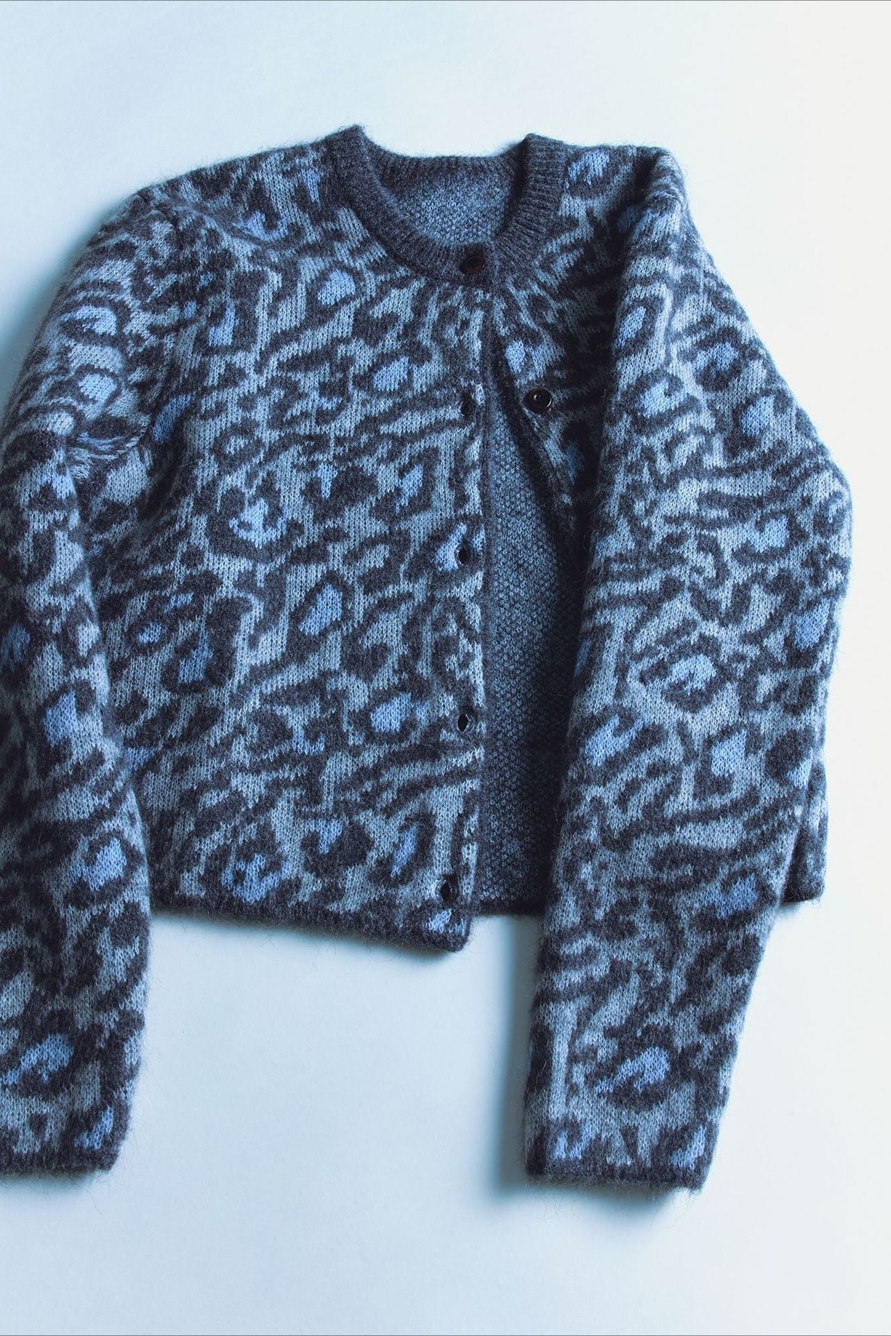 Alpaca blend leopard print cardigan | 2 color