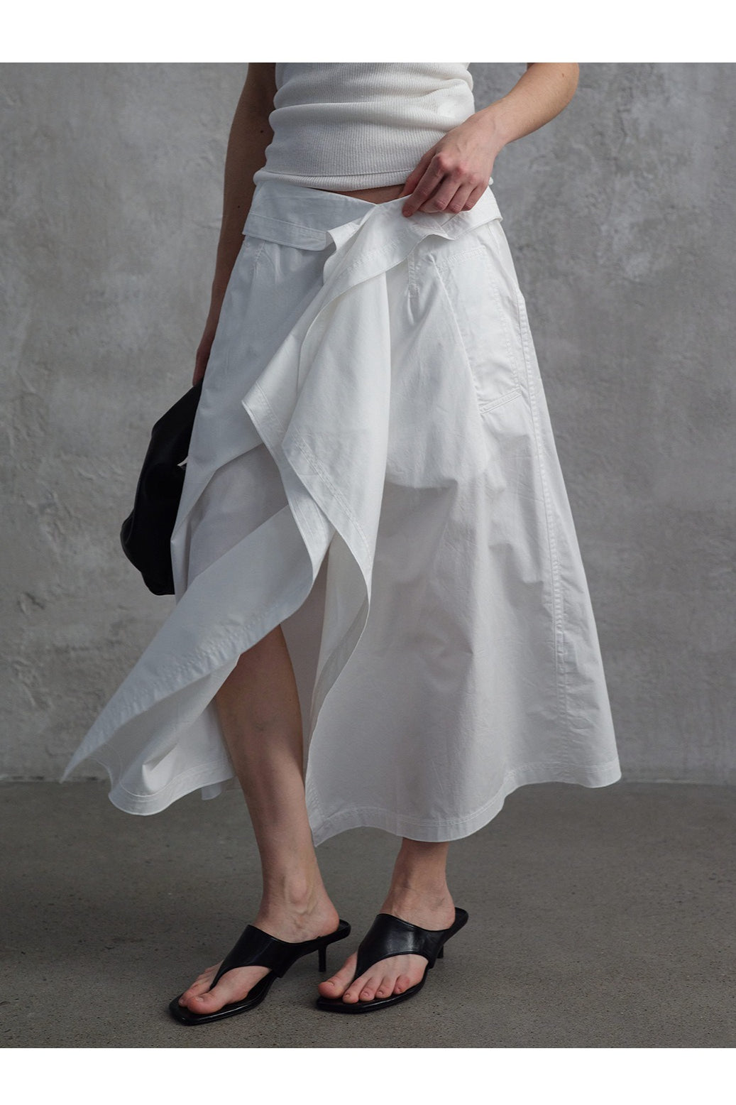 100% cotton sculptural umbrella skirt | 3 color