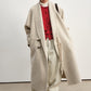 Wool-silk-angora ultra-loose V-neck over coat | 3 color
