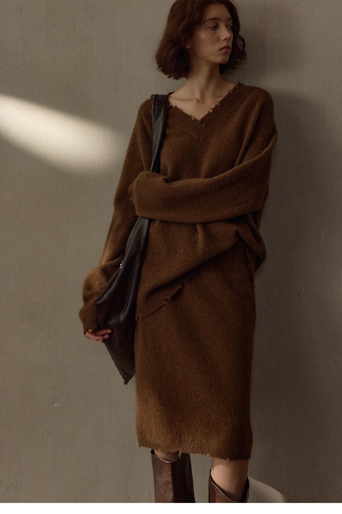 Plush wool and yak-blend skirt | 3 color