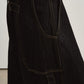 Cotton blend ultra-wide-leg silhouetted jeans | 2 color