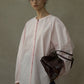 100% cotton contrast stitching loose shirt | 3 color