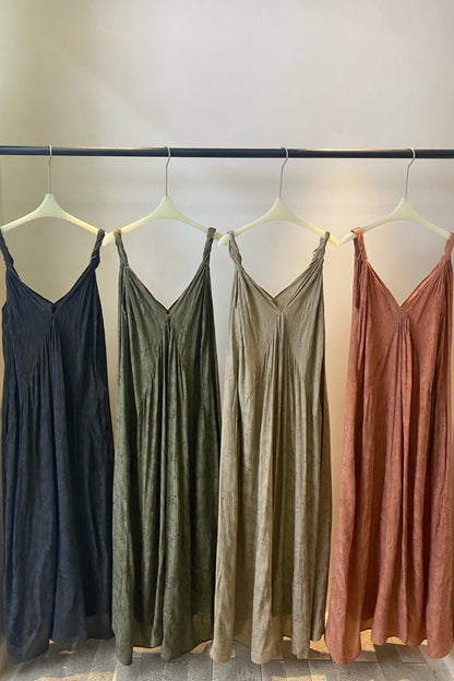 Viscose color heather jacquard slip dress | 4 color