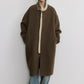 Sheep wool-riched double-sided cocoon shape coat | 2 color