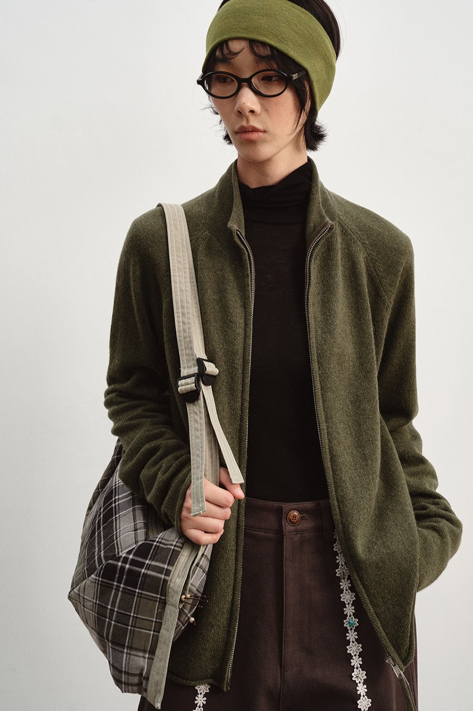 Wool blend slouchy fit dual-zip cardigan | 8 color