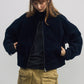 Cotton stand collar cropped jacket | 3 color