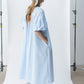 100% cotton bubble sleeves relaxed-fit dress | 4 color