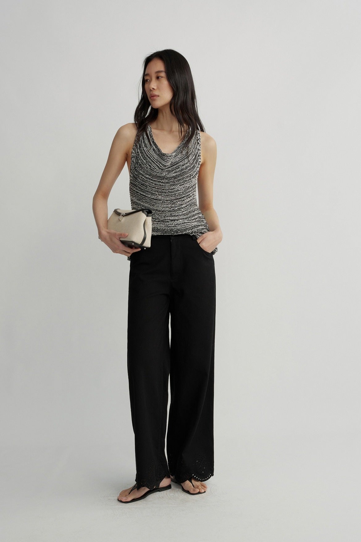100% cotton floral embroidery straight-leg jeans | 2 color