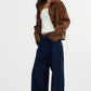 Vintage style fuzzy texture cropped short jacket