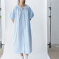 100% cotton bubble sleeves relaxed-fit dress | 4 color