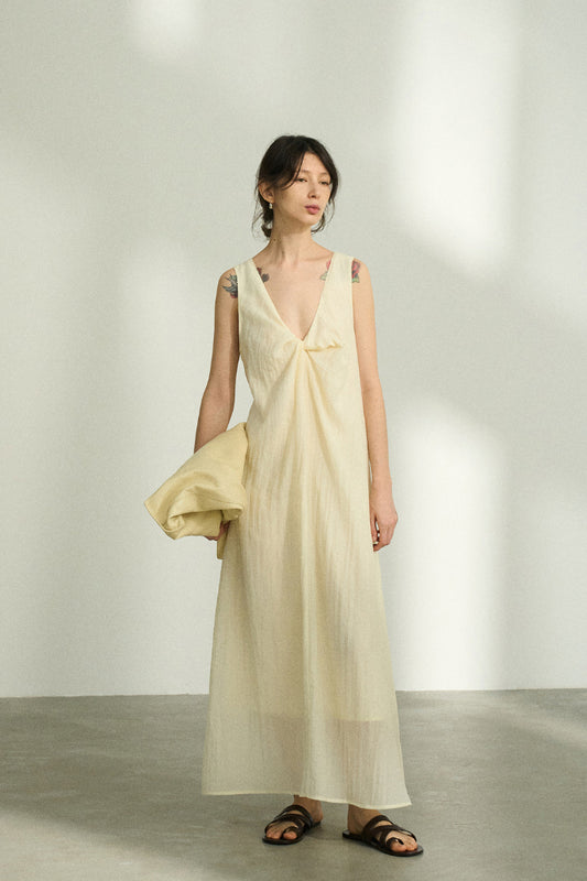 Lightweight textured fabric dress | 3 color