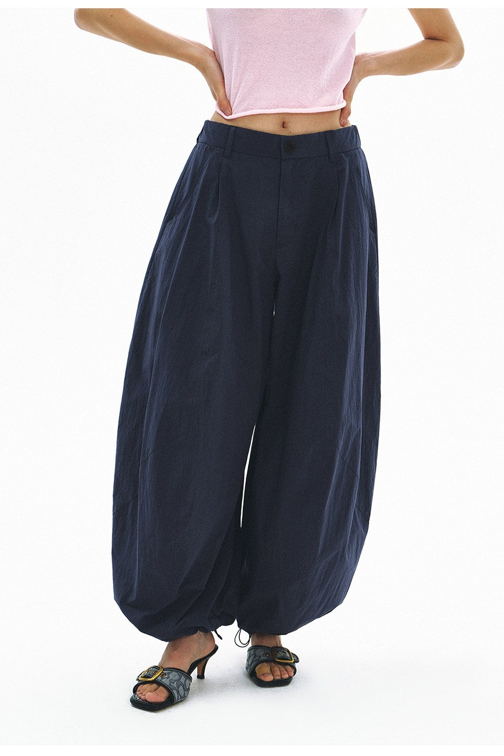Cotton-blend starfruit-shaped pants | 3 color