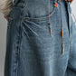 100% washed cotton curved silhouette jeans | 3 color