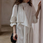 Cotton blend irregular flutter collar lightweight trench coat | 3 color