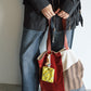 Vintage-style patchwork tote bag