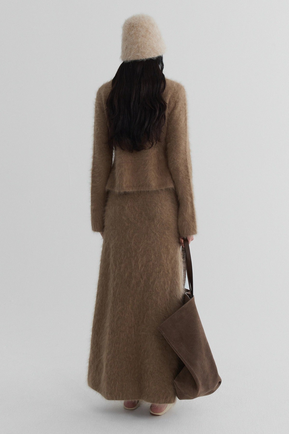 Otter-fleece blend waisted plush cardigan | 2 color