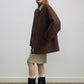 Mid-length contrasting collar jacket | 2 color