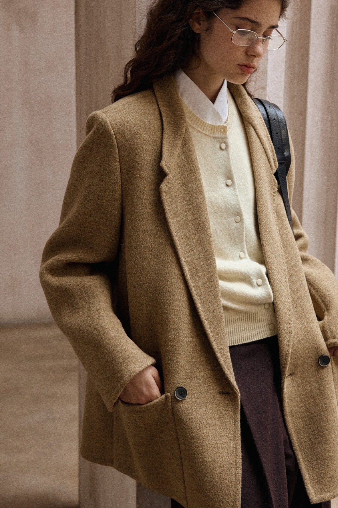 100% wool structured minimalist design jacket | 2 color