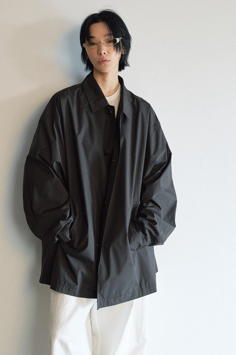 Easygoing minimalist style mid-length trench coat | 3 color