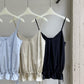 Viscose blend pleated edge sling top | 4 color