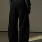 Cotton scimitar silhouette curve corduroy pants | 2 color