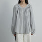 U-Neck Pleated Button-Down Long-Sleeve Shirt | 4 color